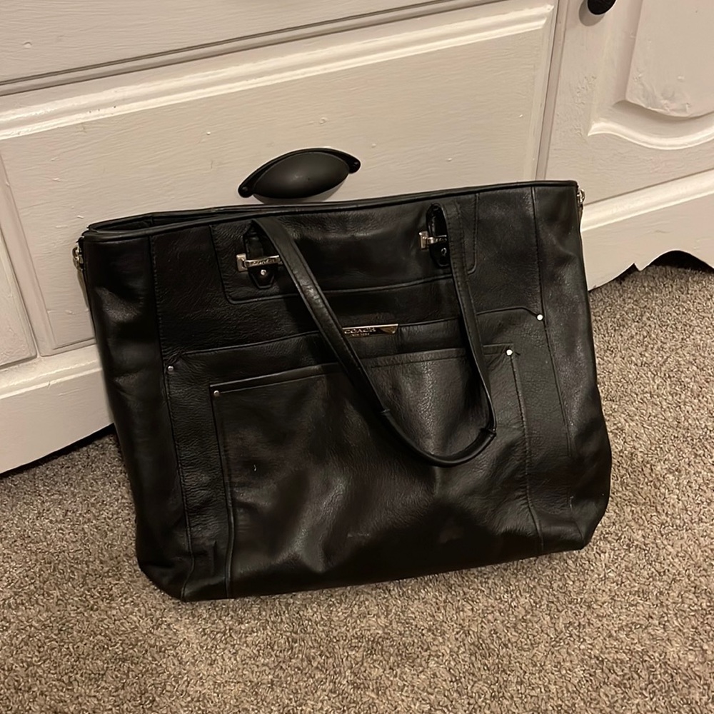 Black coach tote bag